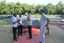 शाहजहाँपुर कैंट ब्रिगेड में आवा के तत्वावधान योग भारती द्वारा योग शिविर में ब्रिगेडियर साहब एवं सीओ साहब के साथ 